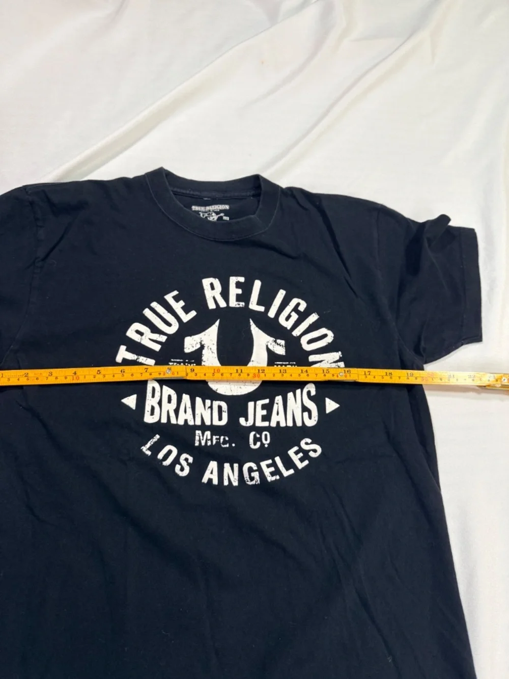 True Religion Brand Jeans Men’s Black Graphic T-Shirt Size L 100% Cotton